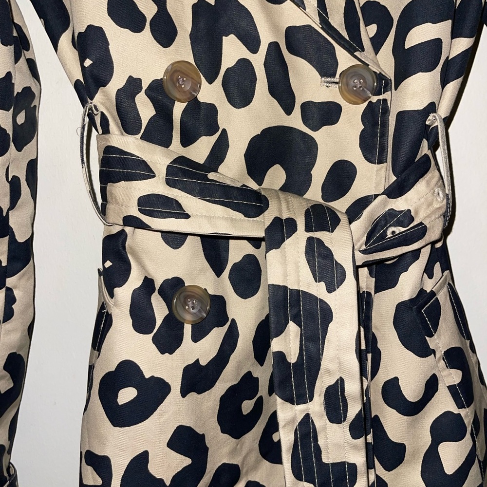 Leopard Print Women's Trench Coat - Picture 5 of 13